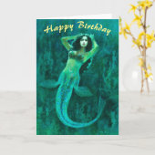  mermaid Birthday-kaart Kaart (Gele Bloem)