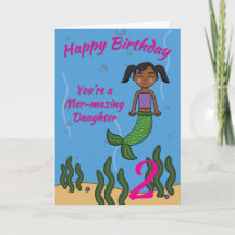 Mermaid Birthday Kaart voor dochter Elke leeftijd