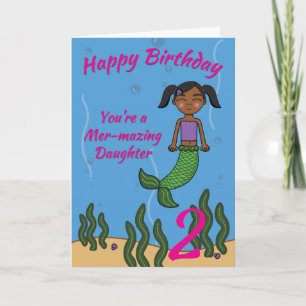 Mermaid Birthday Kaart voor dochter Elke leeftijd