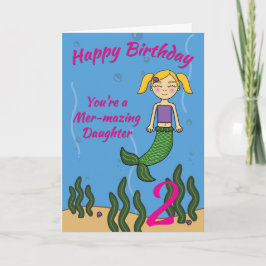 Mermaid Birthday Kaart voor dochter Elke leeftijd