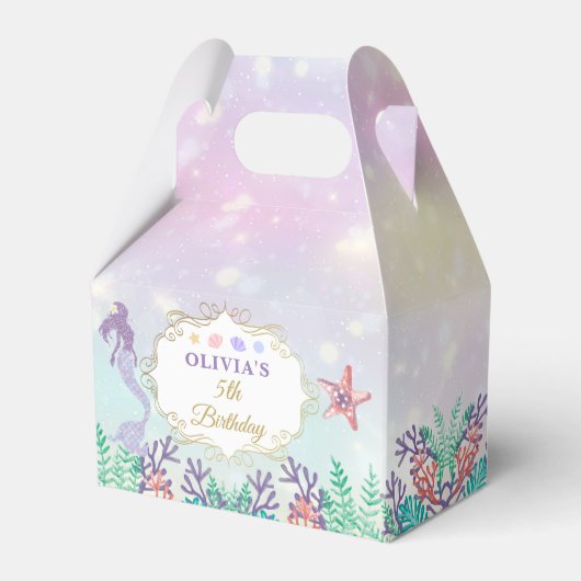 Mermaid Birthday onder de Zee Partij Dank u wel Bedankdoosjes (Voorkant Zijde)