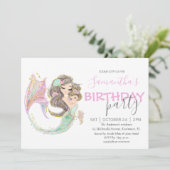MERMAID BIRTHDAY ONDER DE ZEE PINK AANKONDIGING (Staand voorkant)