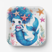 mermaid Birthday or Shower  Papieren Bordje (Voorkant)