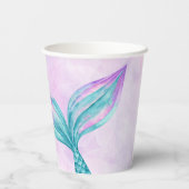 Mermaid Birthday Papieren Bekers (Achterkant)