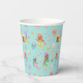 Mermaid Birthday Papieren Bekers (Achterkant)