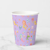Mermaid Birthday Papieren Bekers (Achterkant)