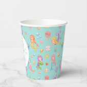 Mermaid Birthday Papieren Bekers (Links)