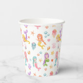 Mermaid Birthday Papieren Bekers (Achterkant)