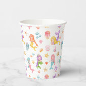 Mermaid Birthday Papieren Bekers (Links)
