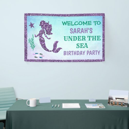 Mermaid Birthday Party Banner (Beurs)