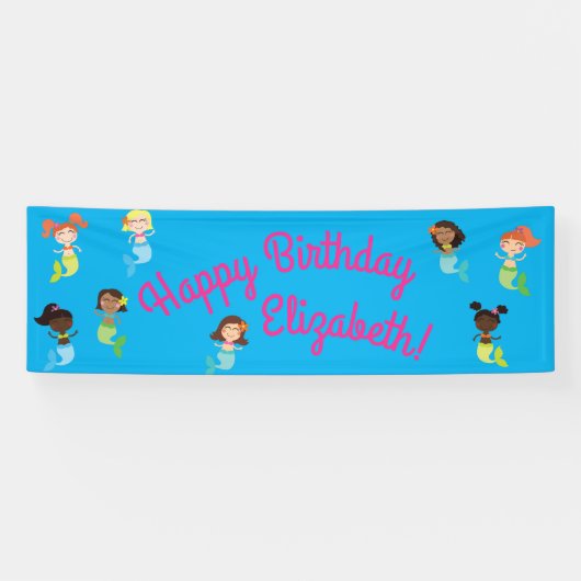 Mermaid Birthday Party Banner (Horizontaal)