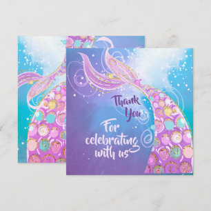 Mermaid Birthday Party Bash Bedankkaart