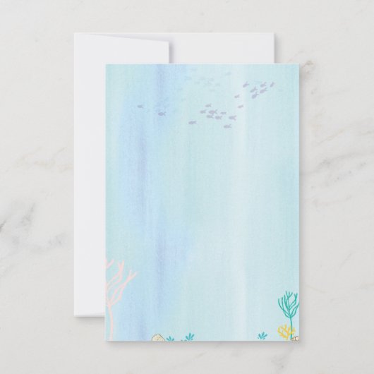 Mermaid Birthday Party Bedankkaart (Achterkant)