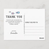 Mermaid Birthday Party Bedankt Briefkaart (Achterkant)