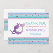 Mermaid Birthday Party Bedankt dat je creditcard u (Voorkant / Achterkant)