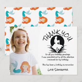 Mermaid Birthday Party Bedankt Kaart