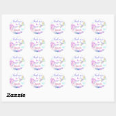 Mermaid Birthday Party Bedankt Ronde Sticker (Vel)