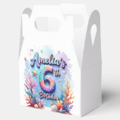 Mermaid Birthday Party Custom Name & Age Amelia 6 Bedankdoosjes (Geopend)