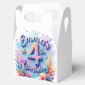 Mermaid Birthday Party Custom Name & Age Emma 4 Bedankdoosjes (Geopend)