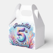 Mermaid Birthday Party Custom Name & Age Isabella Bedankdoosjes (Achterkant)