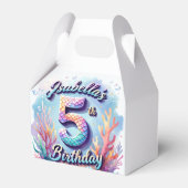 Mermaid Birthday Party Custom Name & Age Isabella Bedankdoosjes (Voorkant Zijde)