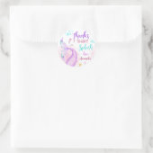 Mermaid Birthday Party Dank je wel Classic Ronde Sticker (Tas)