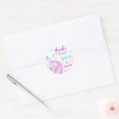 Mermaid Birthday Party Dank je wel Classic Ronde Sticker (Envelop)