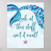 Mermaid Birthday Party Decorations Sign Poster (Voorkant)