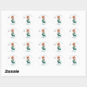 Mermaid  Birthday Party der The Sea Mermaid  Ronde Sticker (Vel)