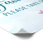 Mermaid Birthday Party Favors Sign Poster (Hoek)