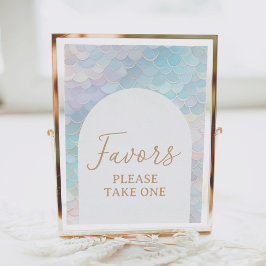 Mermaid Birthday Party Favors Sign Poster