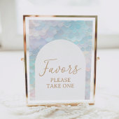 Mermaid Birthday Party Favors Sign Poster