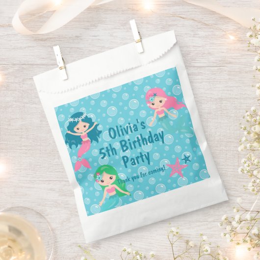 Mermaid Birthday Party - Gepersonaliseerd Bedankzakje (Geknipt)