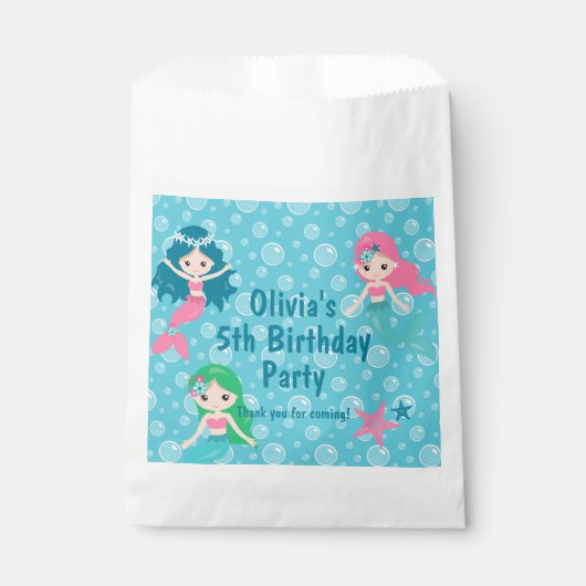 Mermaid Birthday Party - Gepersonaliseerd Bedankzakje (Voorkant)
