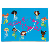 Mermaid Birthday Party Groot Cadeauzakje (Voorkant)