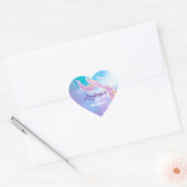 Mermaid Birthday Party Hart Sticker (Envelop)