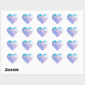 Mermaid Birthday Party Heart Sticker (Vel)