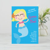 Mermaid Birthday Party Kaart (Staand voorkant)
