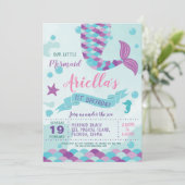 Mermaid Birthday Party Kaart (Staand voorkant)
