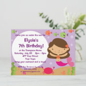 mermaid Birthday Party Kaart (Staand voorkant)