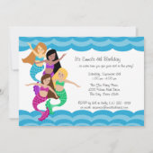 Mermaid Birthday Party Kaart (Achterkant)