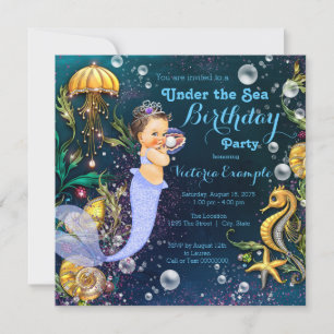 Mermaid Birthday Party Kaart