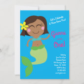 Mermaid Birthday Party Kaart (Voorkant)