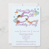 Mermaid Birthday Party Kaart (Voorkant)