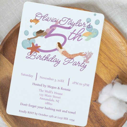 Mermaid Birthday Party Kaart