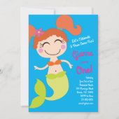 Mermaid Birthday Party Kaart (Voorkant)