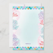  mermaid Birthday Party Kaart (Achterkant)