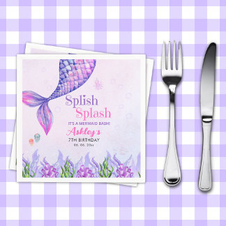 Mermaid Birthday Party Napkins for Girls Servet