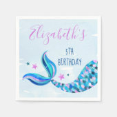 Mermaid Birthday Party Napkins Servet (Voorkant)