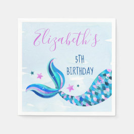 Mermaid Birthday Party Napkins Servet
